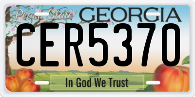 GA license plate CER5370