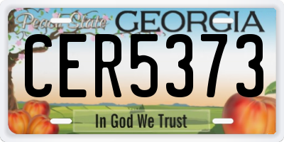 GA license plate CER5373