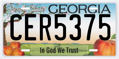 GA license plate CER5375