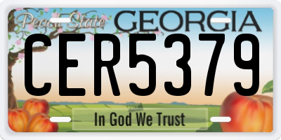 GA license plate CER5379