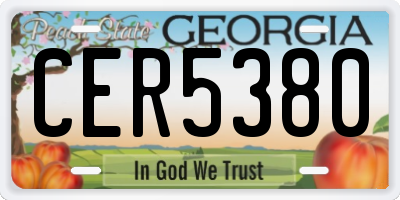 GA license plate CER5380