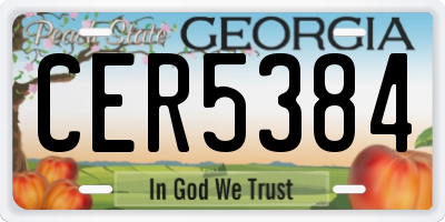 GA license plate CER5384