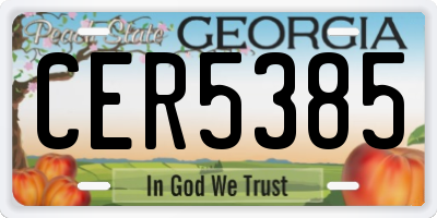 GA license plate CER5385