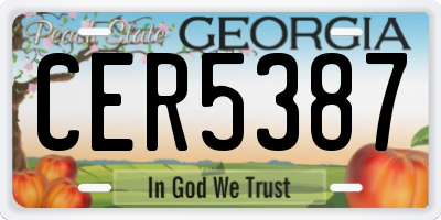 GA license plate CER5387