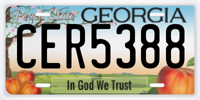 GA license plate CER5388