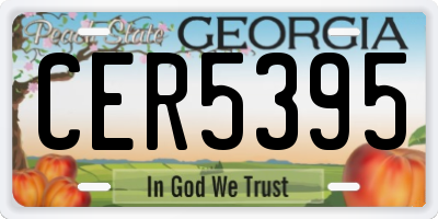 GA license plate CER5395