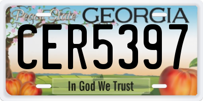 GA license plate CER5397