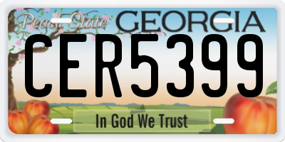 GA license plate CER5399