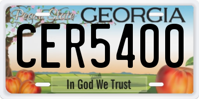 GA license plate CER5400