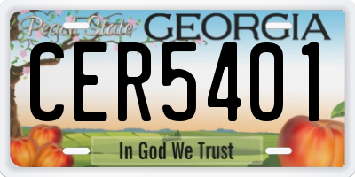 GA license plate CER5401