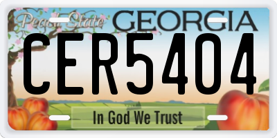 GA license plate CER5404