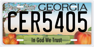 GA license plate CER5405