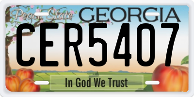 GA license plate CER5407