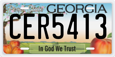 GA license plate CER5413