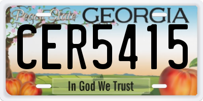 GA license plate CER5415