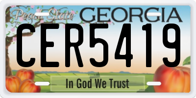 GA license plate CER5419
