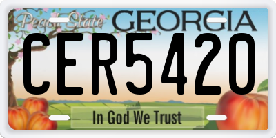 GA license plate CER5420