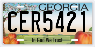 GA license plate CER5421