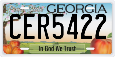 GA license plate CER5422