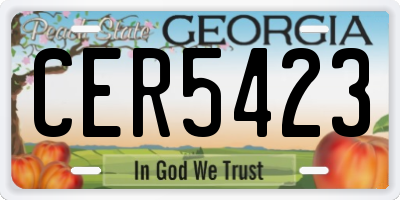 GA license plate CER5423