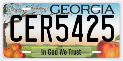 GA license plate CER5425