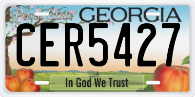 GA license plate CER5427