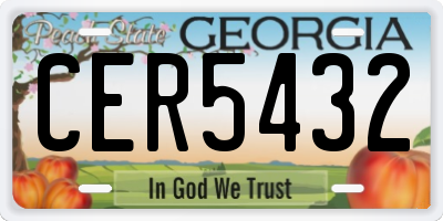 GA license plate CER5432
