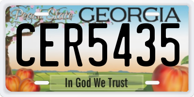 GA license plate CER5435
