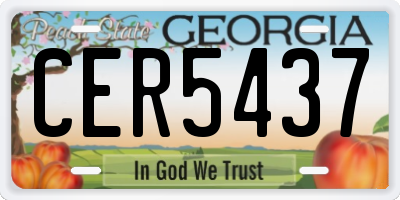 GA license plate CER5437