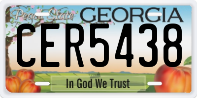 GA license plate CER5438
