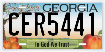 GA license plate CER5441
