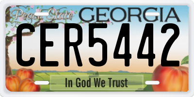 GA license plate CER5442