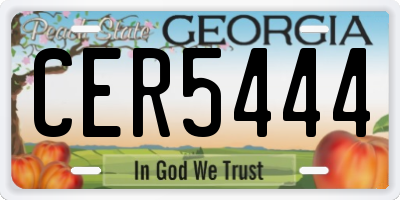 GA license plate CER5444