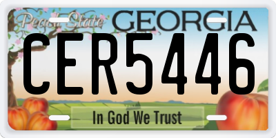 GA license plate CER5446