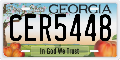 GA license plate CER5448