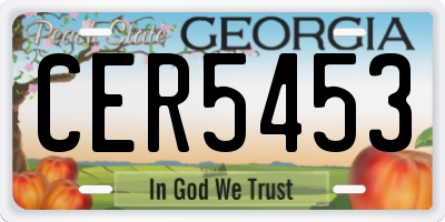 GA license plate CER5453