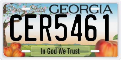 GA license plate CER5461