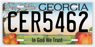 GA license plate CER5462
