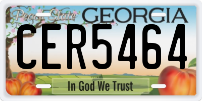 GA license plate CER5464