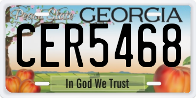 GA license plate CER5468