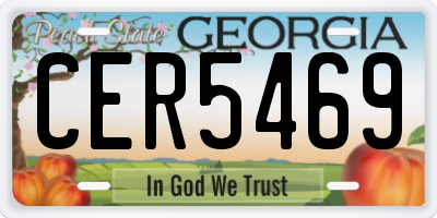 GA license plate CER5469