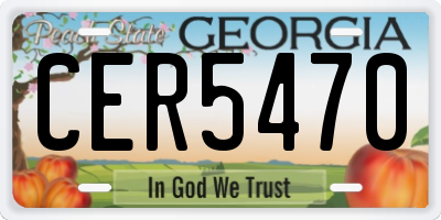 GA license plate CER5470