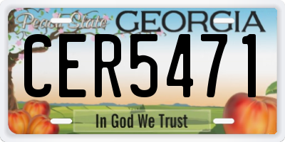 GA license plate CER5471