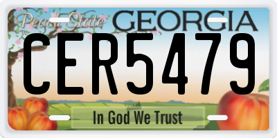 GA license plate CER5479