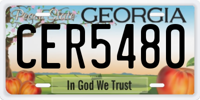 GA license plate CER5480