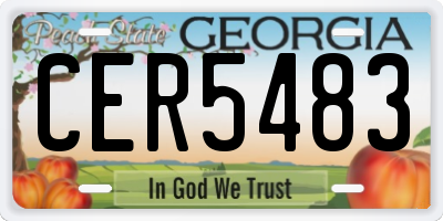 GA license plate CER5483
