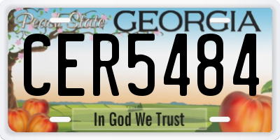 GA license plate CER5484