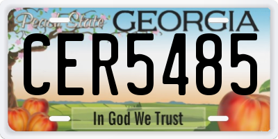GA license plate CER5485