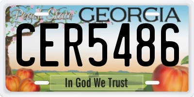 GA license plate CER5486