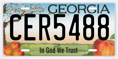 GA license plate CER5488